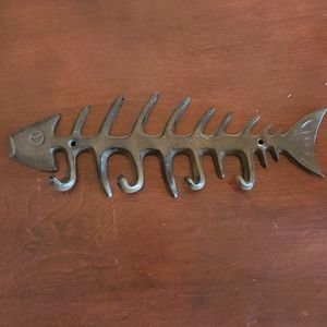 Cast Iron Fish skeleton with 4 hooks